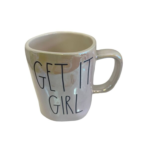 RAE Dunn Mug Artisan Collection Iridescent Get It Girl  3"W x 5"H - Picture 2 of 7